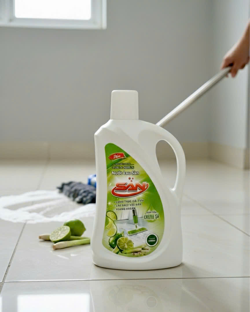 Nước Lau Sàn Sinh Học SAN Chanh Sả – An Toàn, Thơm Mát, Sạch Khuẩn Tự Nhiên