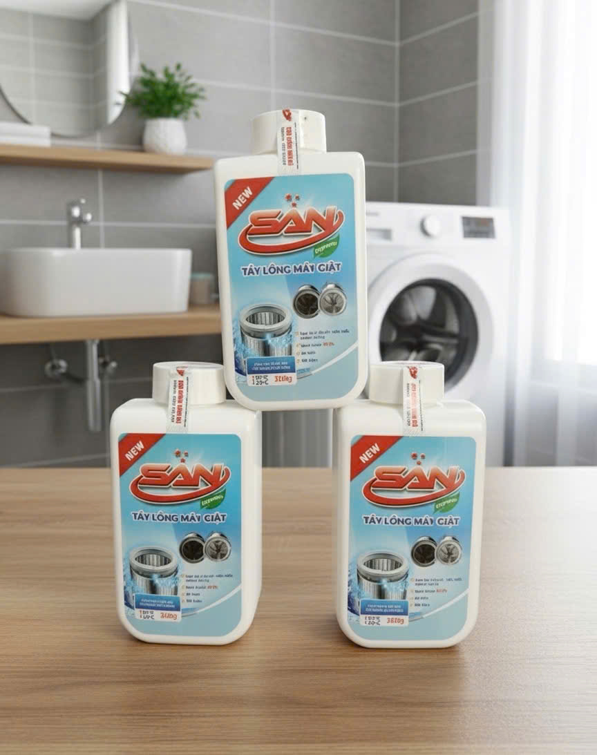 Nước Tẩy Lồng Máy Giặt SAN 300g – Sạch Sâu, Diệt Khuẩn 99.9%, Khử Mùi Hiệu Quả